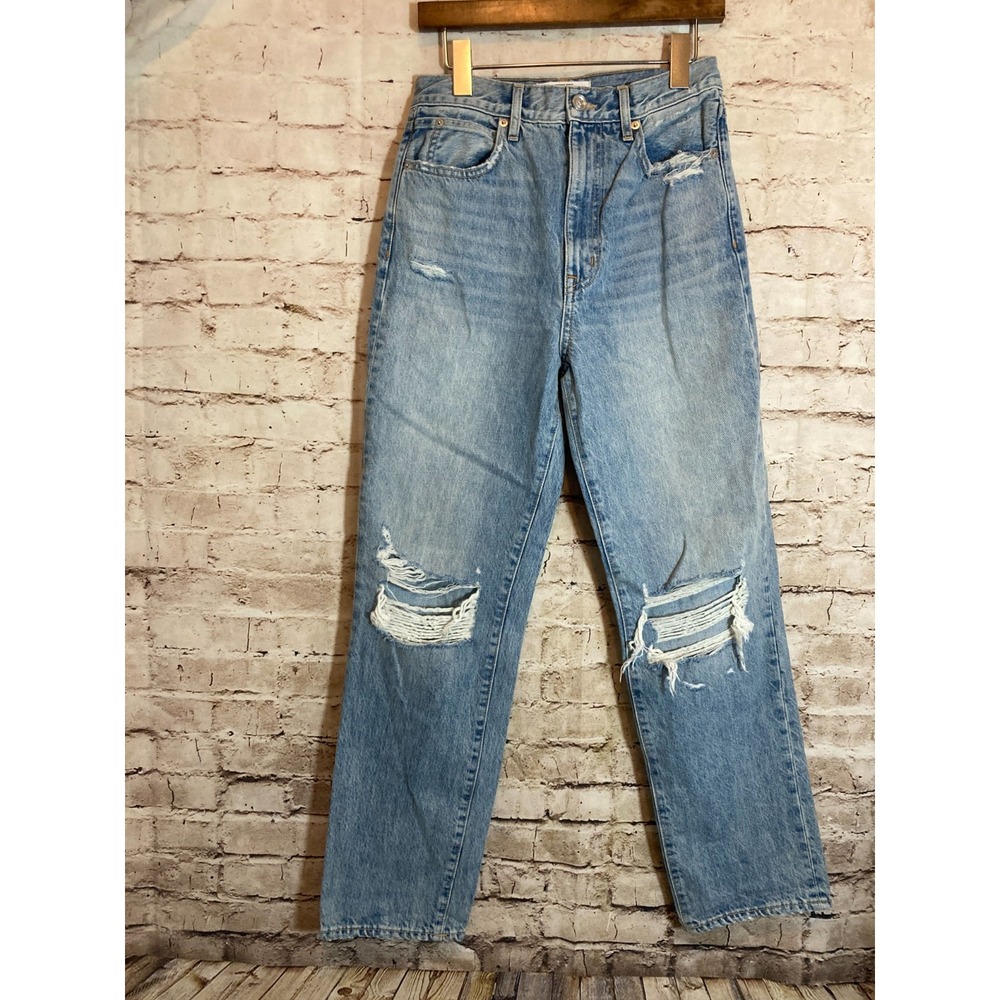 SLVRLAKE Dakota Distressed Jeans Womens‎ 27 Light Wash High Rise Relaxed Revolve